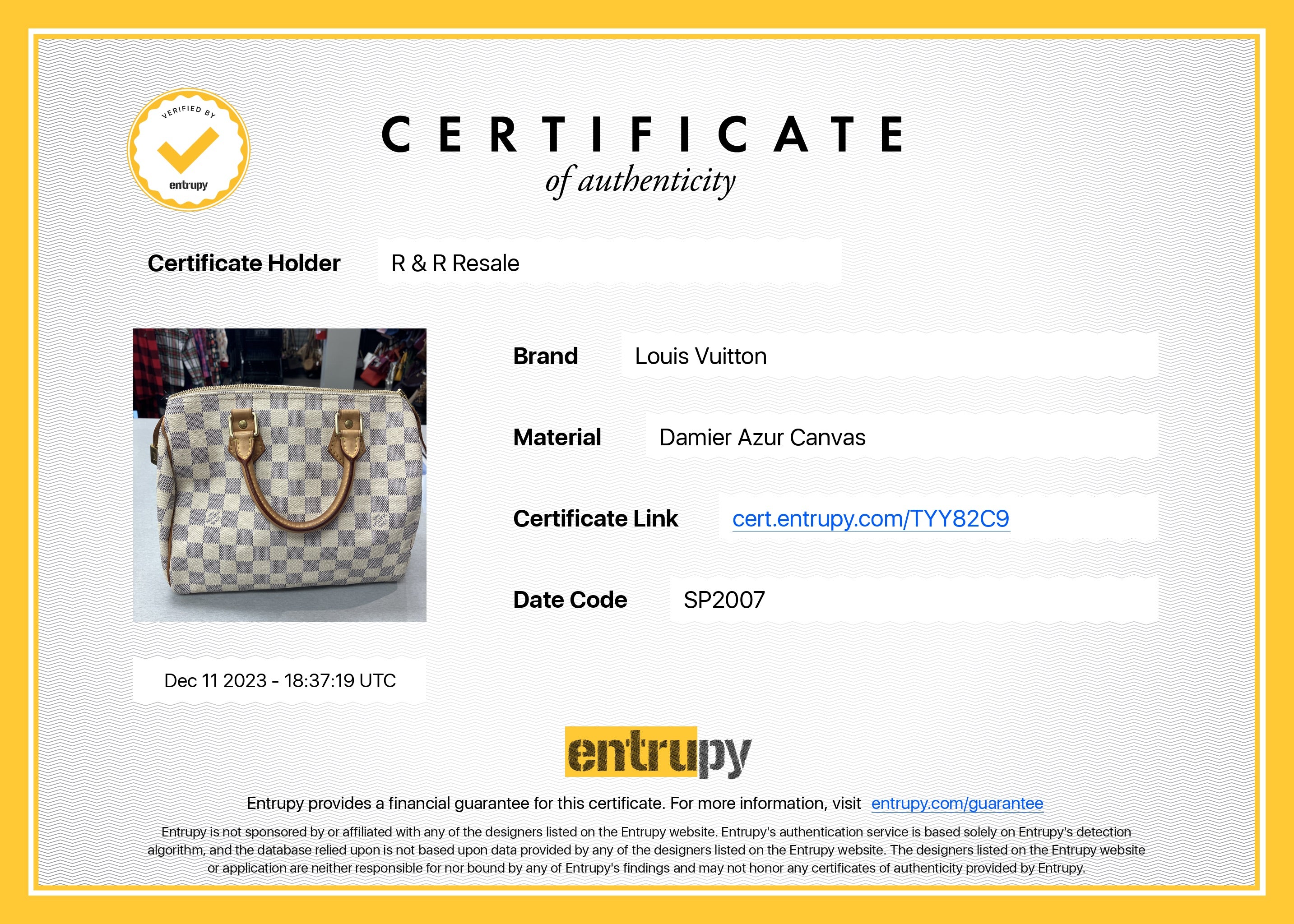 Mentore di vestiti Florence, Kentucky, Damier Azur Speedy 25 Canvas Checked Cream piccola borsa di lusso da Louis Vuitton