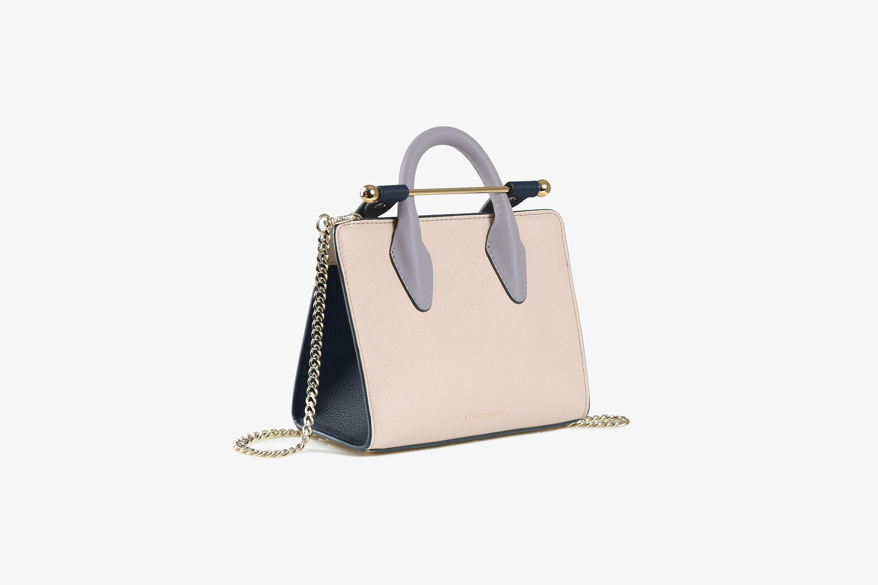 Strathberry, Tote Strathberry Nano - Avena/Navy/Grigio Ghiaccio